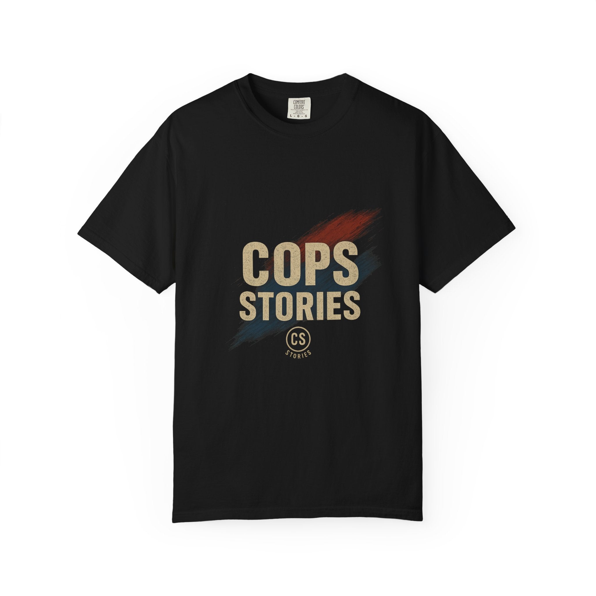 Cops Stories T-Shirt | Unisex Garment-Dyed Tee for Law Enforcement Enthusiasts, Perfect for Everyday Wear, Gifts, Police Appreciation
