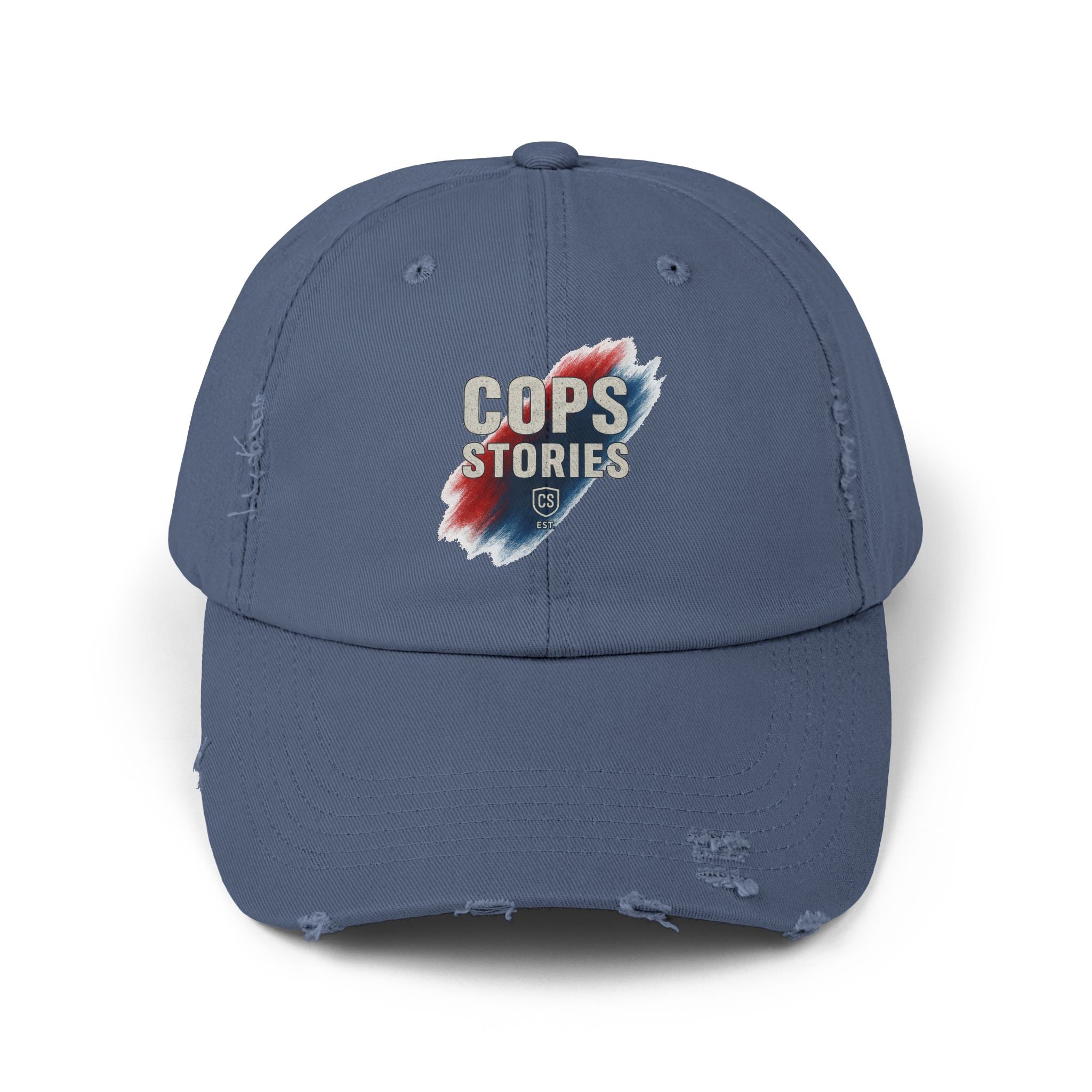 Cops Stories Unisex Distressed Cap | Casual Style, Gift for Law Enforcement, Everyday Wear, Unique Accessory, Cool Hat