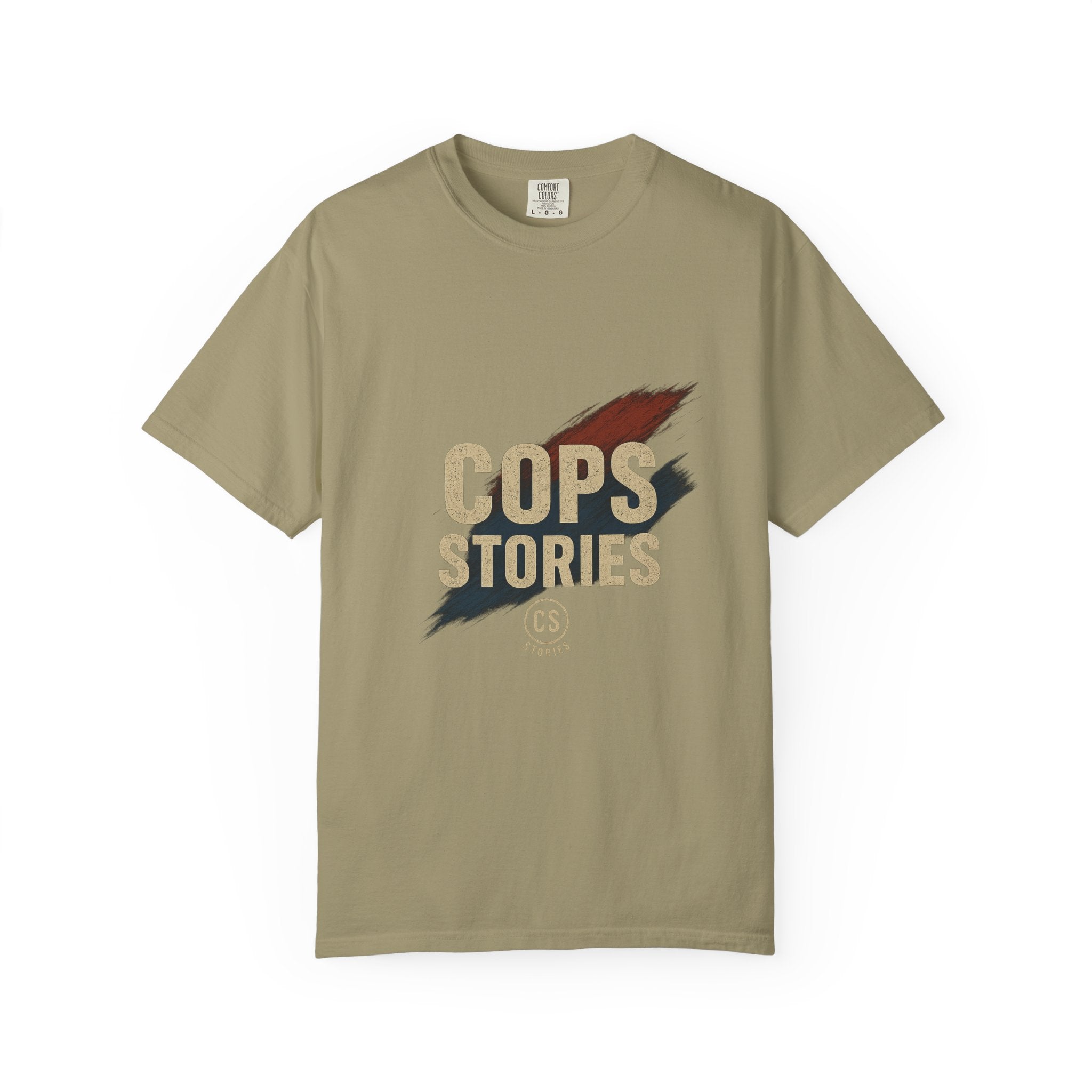 Cops Stories T-Shirt | Unisex Garment-Dyed Tee for Law Enforcement Enthusiasts, Perfect for Everyday Wear, Gifts, Police Appreciation