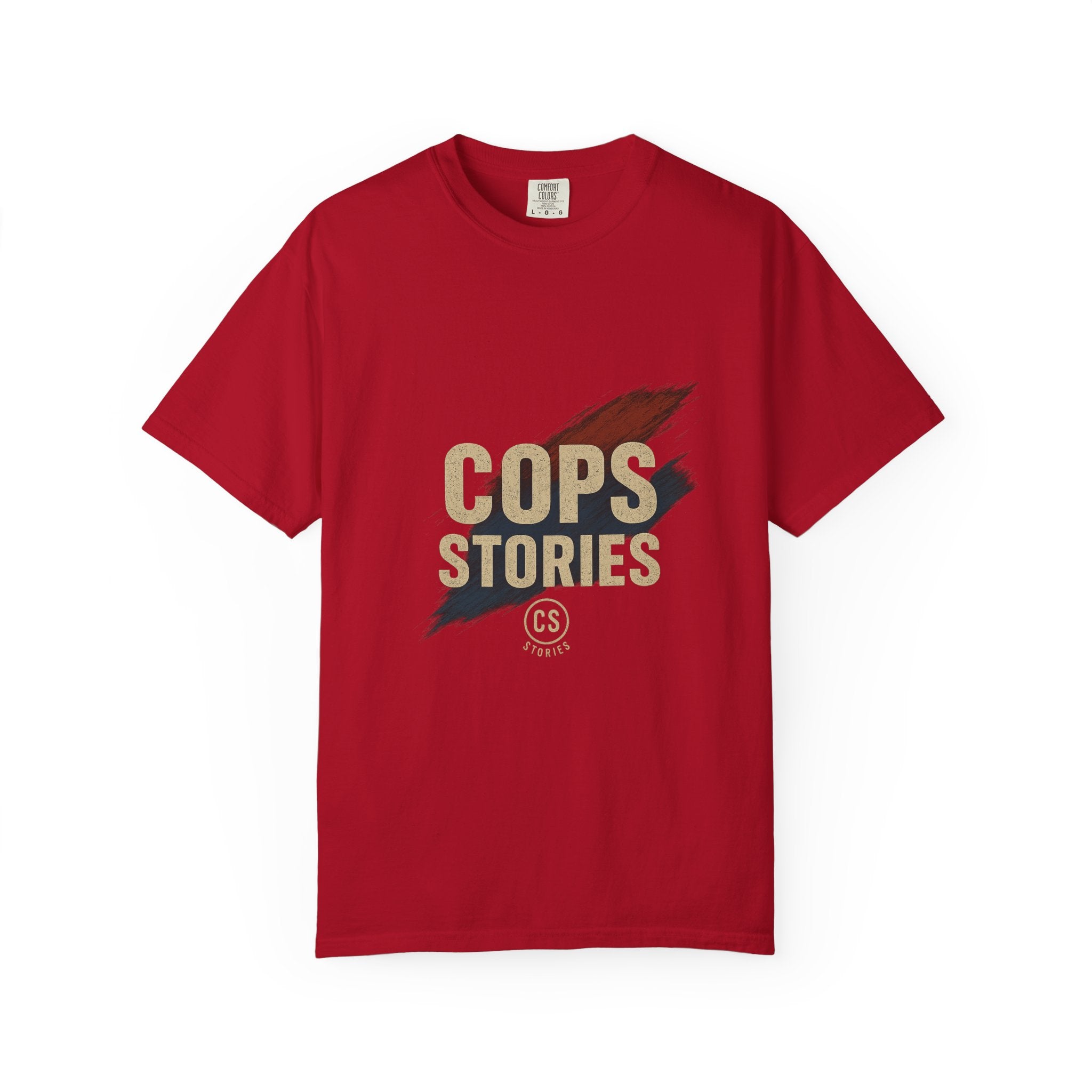 Cops Stories T-Shirt | Unisex Garment-Dyed Tee for Law Enforcement Enthusiasts, Perfect for Everyday Wear, Gifts, Police Appreciation