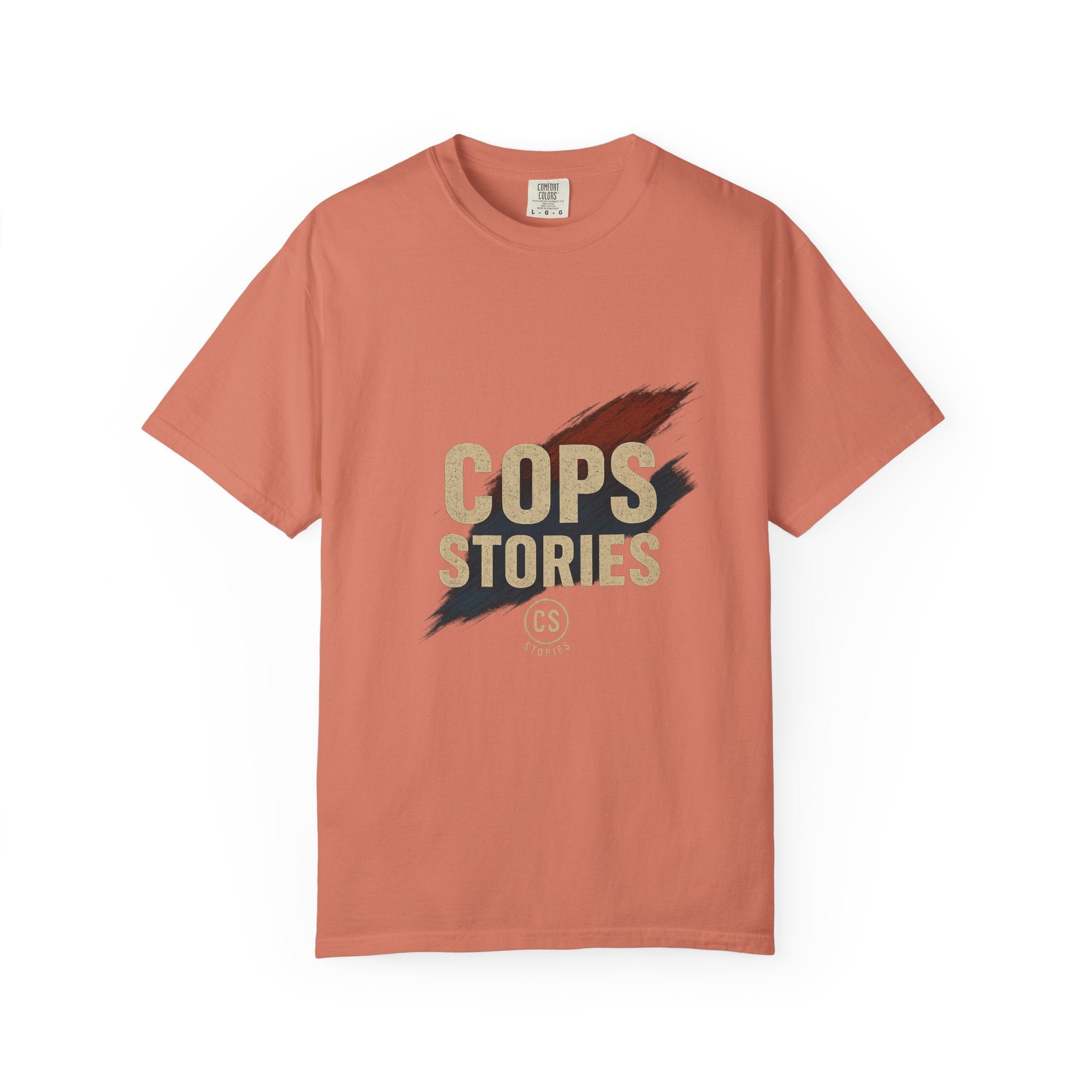 Cops Stories T-Shirt | Unisex Garment-Dyed Tee for Law Enforcement Enthusiasts, Perfect for Everyday Wear, Gifts, Police Appreciation